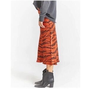 ANINE BING Bar Silk Zebra Skirt Size S
